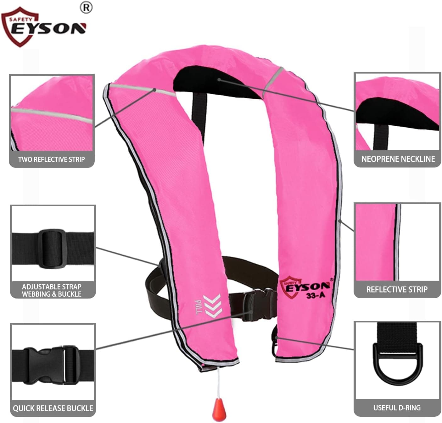 Eyson Inflatable Life Jacket Inflatable Life Vest for Adult Classic Automatic