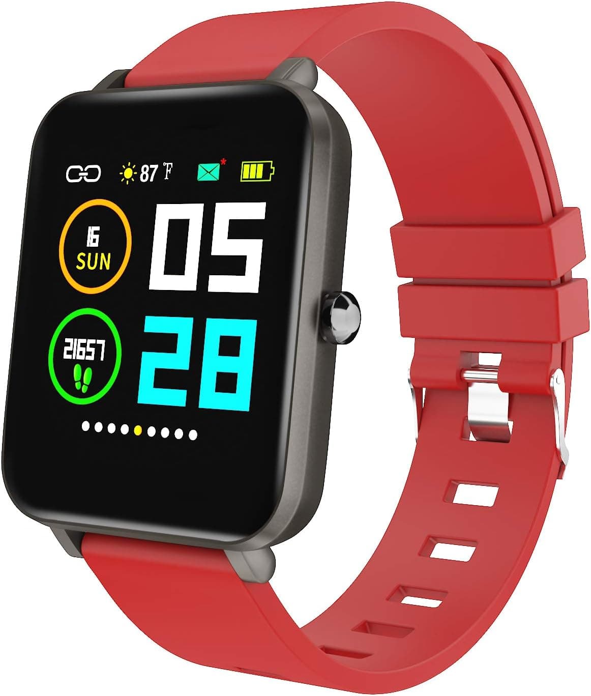 Zagzog Multifunctional Smart Watch for Men Women Compatible for iOS Android Phones, 1.54" Large Screen Square, Step Counter, All-Day Activity Tracking, IP68 Waterproof, Ultra-Long Battery Life