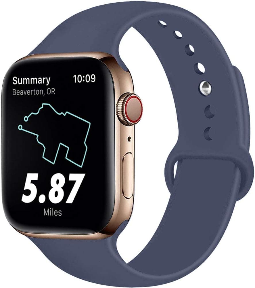 RUOQINI Compatible with Apple Watch Band 42mm 44mm,Sport Silicone Soft Replacement Band Compatible for Apple Watch Series 5/4/3/2/1 [S/M Size - Lavender Gray]
