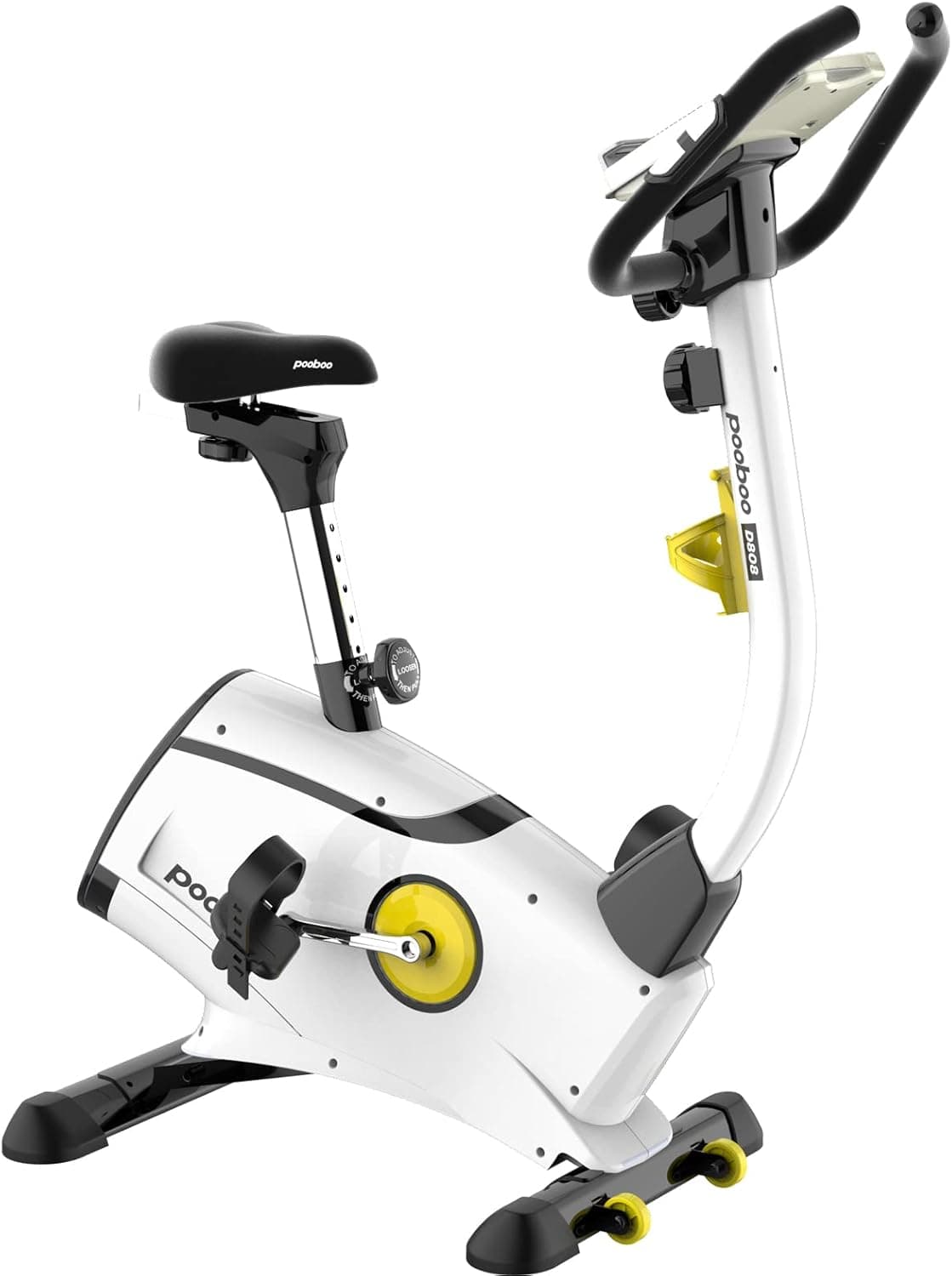 pooboo Magnetic Exercise Bike, Indoor Cycling Bike, Upright Bike, Quiet Belt Drive Indoor Cycling Bike With LCD Monitor and Adjustable Resistance for Home Cardio Workout