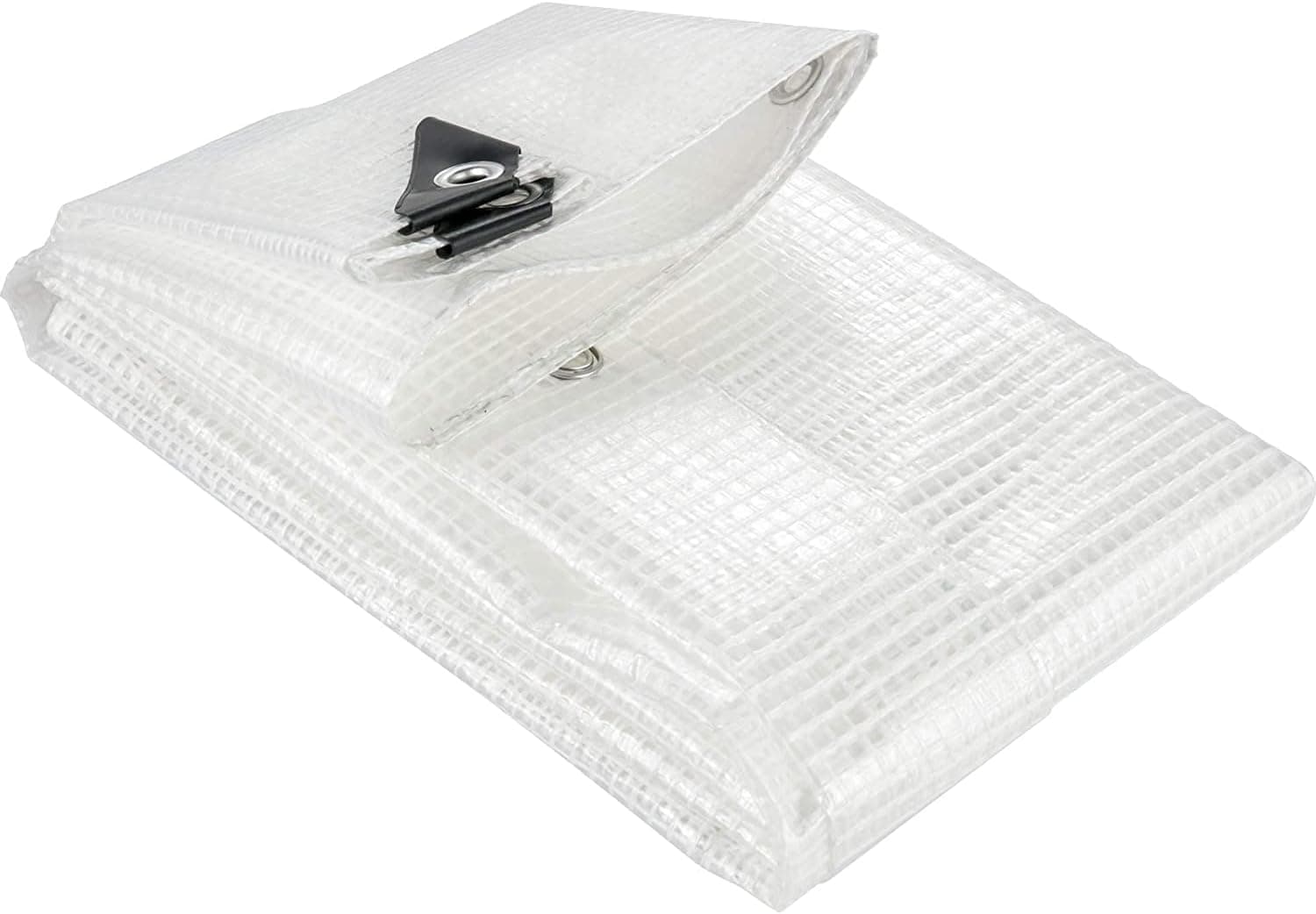 Clear Greenhouse Heavy Duty tarp 14 Mil Clear Waterproof Cover 10 Year UV Resistant Poly Tarp with Grommets (9 X 12 FT)