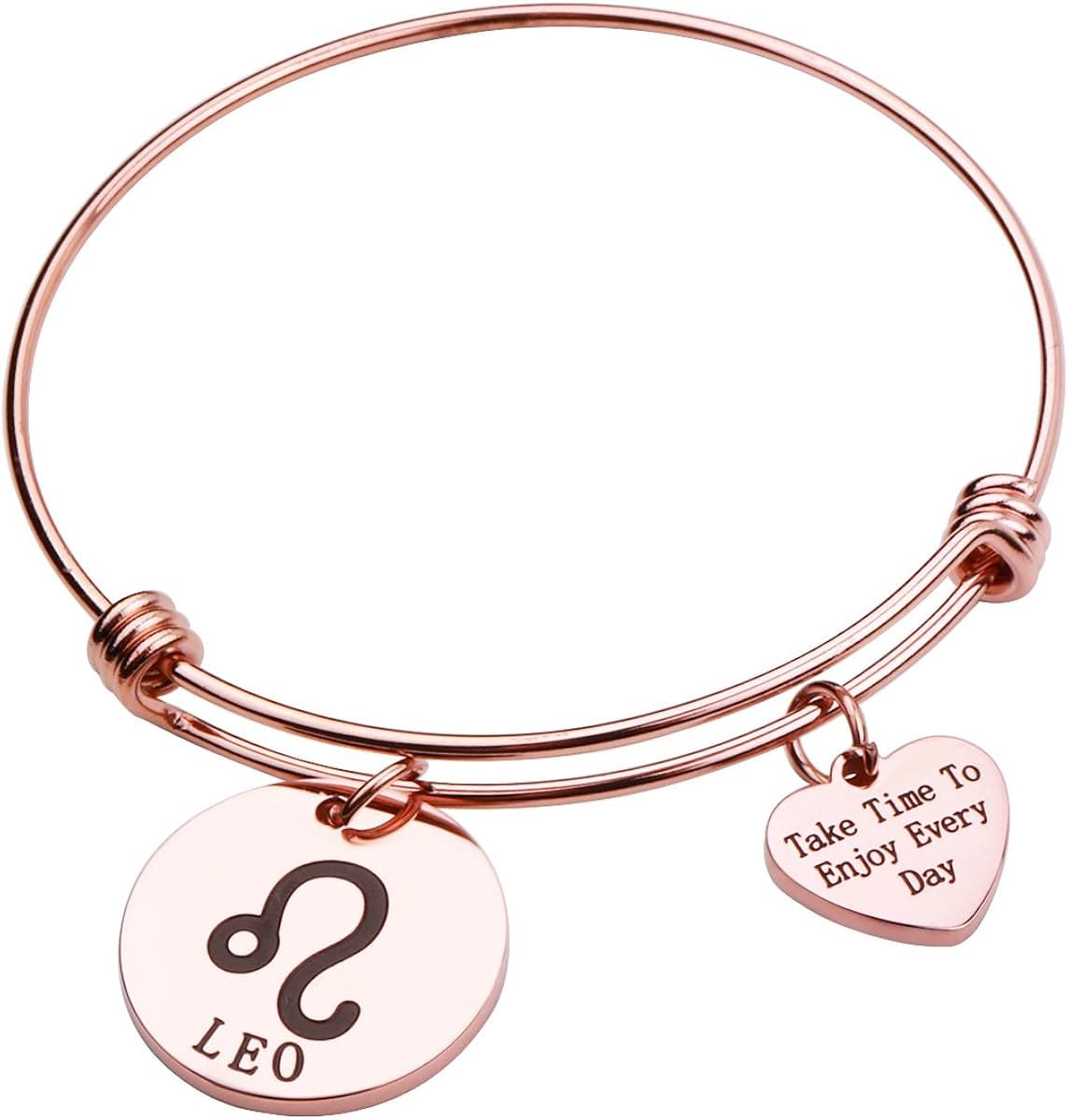 REEBOOO Rose Gold Zodiac Sign Bracelet Constellation Jewelry Gift for Her