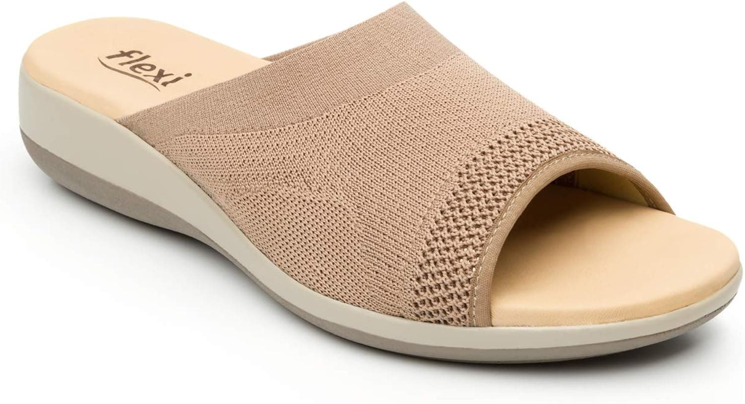 Flexi Gaia Women's Genuine Borrego Leather Slip-on Sandals, Sand | 34907 (7.5)