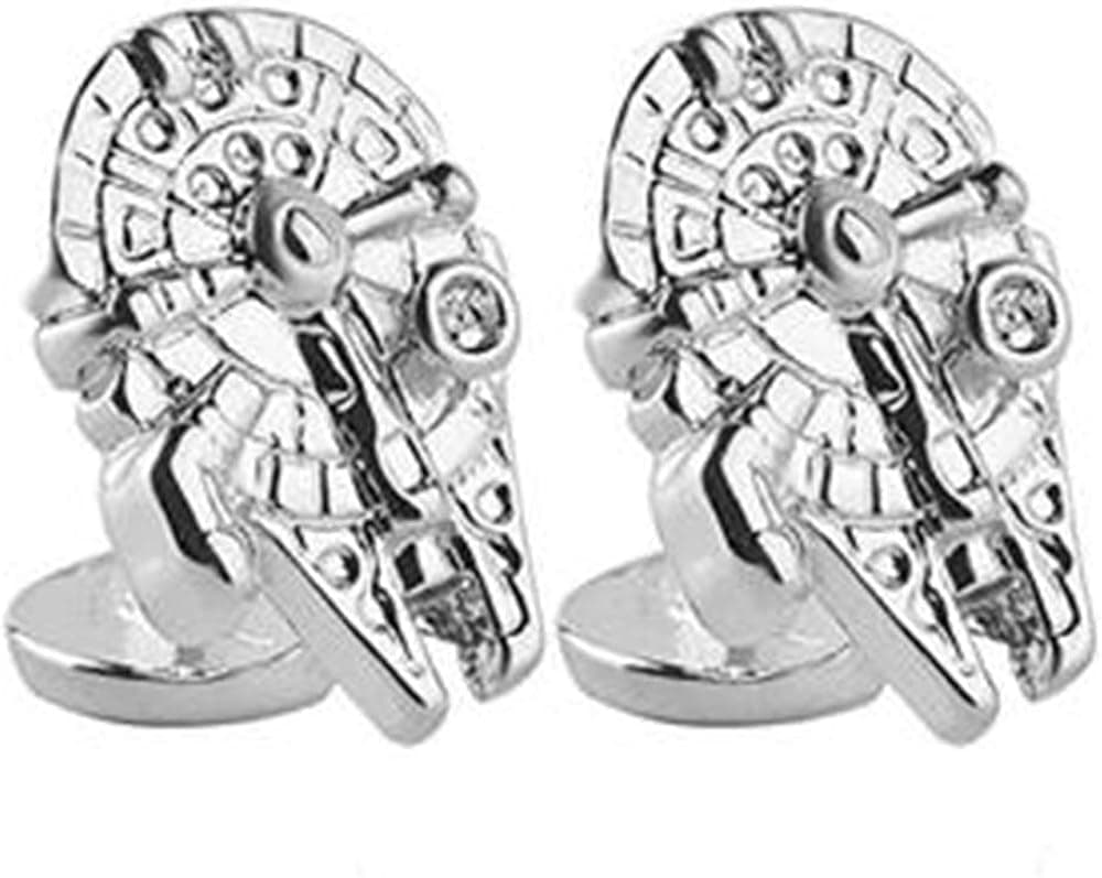 Geek & Glitter Star Wars Millennium Falcon Cufflink Set Box | The Last Jedi Gifts, A New Hope, Gifts for Men (Millennium Falcon)