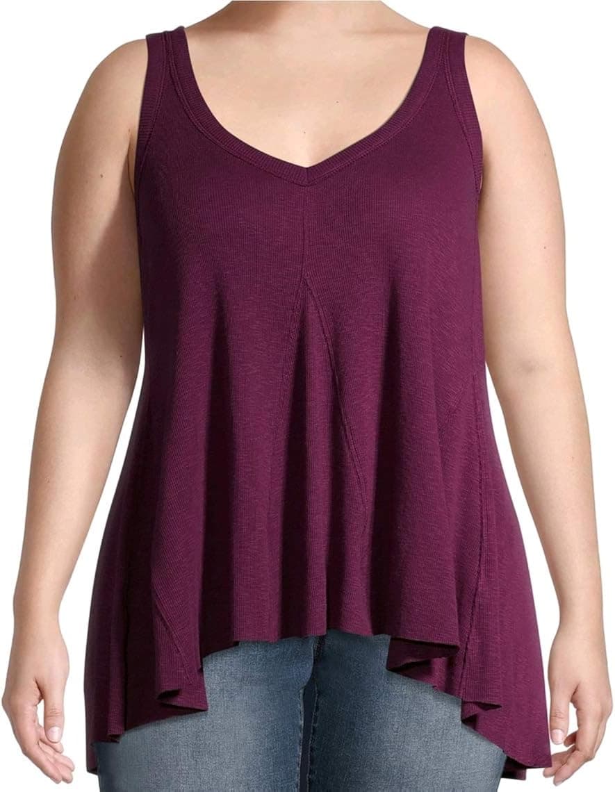 Purple Oxford Plus Size Swing Tank - 0X