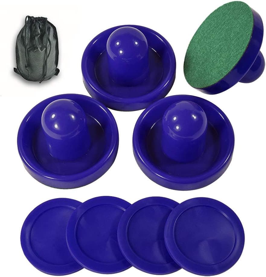 Air Hockey Pucks and Paddles,Set 4 Pushers and 4 Pucks,Air Hockey Accessories,Suitable for Hockey Tables Over 6 feet