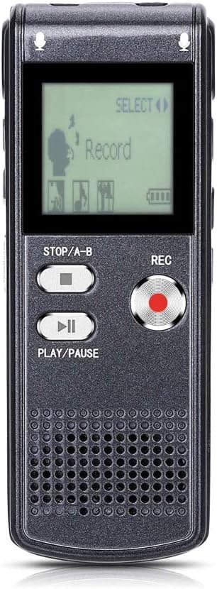 SONGLANG Digital Voice Recorder 8GB USB Voice Recorder with Double Microphone Metal Body A-B Repeat dictaphone Voice Recorder Mini Voice Recorder for Interview, Meetings, Class