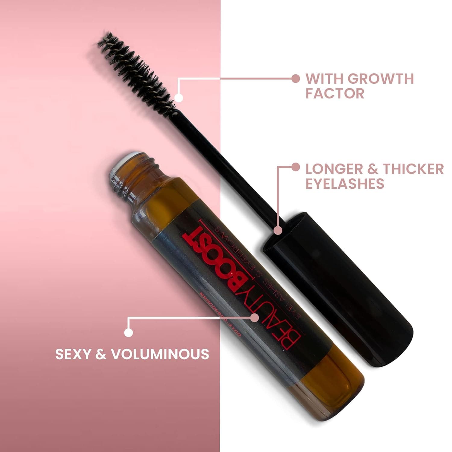 Vitasei Beauty Boost Eyebrow & Eyelash Growth Serum, Lash Serum for Eyelash Growth Clear Mascara W/Hyaluronic Acid, Lash Enhancing Serum for Natural Fullness,Vegan Lash Conditioner & Primer-0.33 Fl Oz