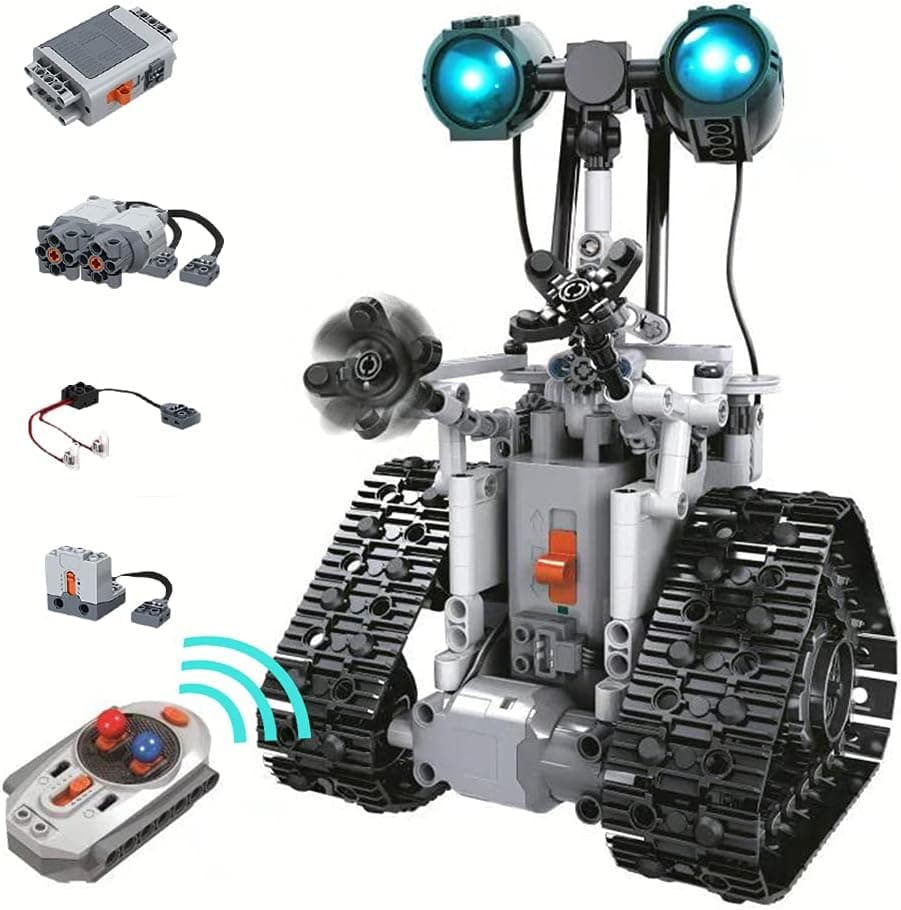Ulanlan Remote Control Robot Building Blocks Set Mechanic Gear Education Kit, Engineering STEM Building Toys, Robot Building Kit, Best Birthday Gift for Kids, Adults and Teens 408PCS