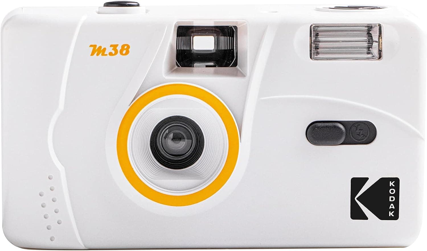 Reusable Kodak M38 35mm Film Camera, Powerful Flash and Heavier for Better Stability, Load Film Roll Easier, Compatible with 35mm Color Negative or B&W Film (Film and Battery NOT Included) (White)