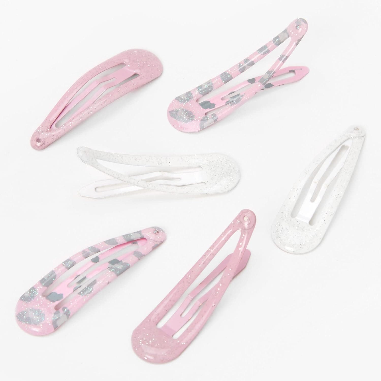 Claire's Club Little Girl Pink Cat Printed Snap Hair Clips - 6 Pack