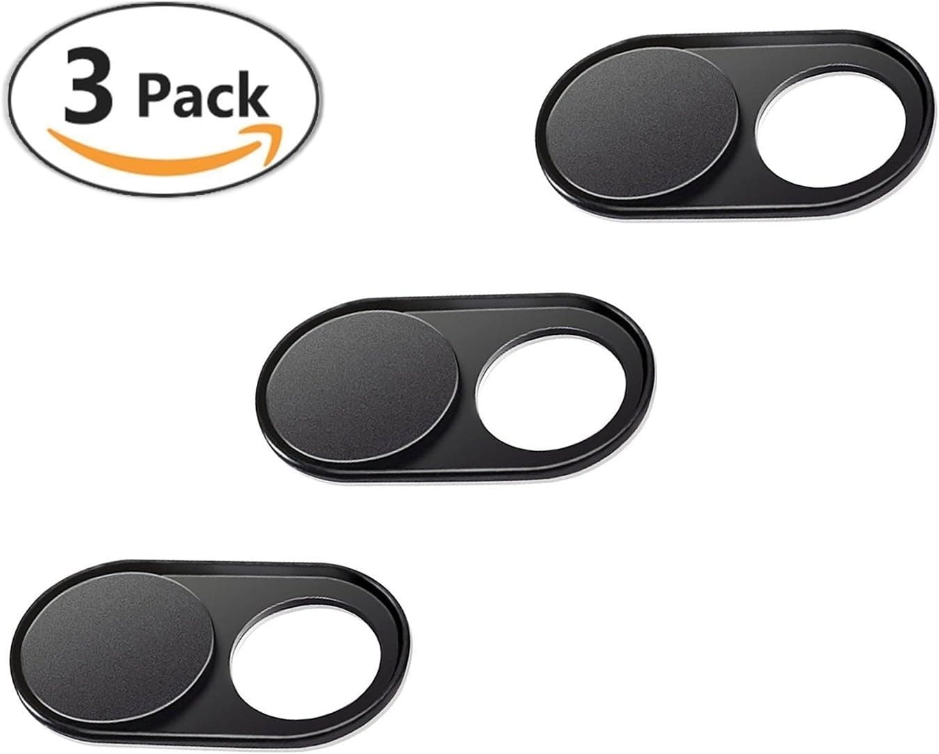 Webcam cover slide by Bestools, camera cover small and ultra thin for Laptop, Macbook, Pro, iMac, Mac mini, Smartphone, tablet, Protect your privacy, Strong Adhesive (Black(3pack))