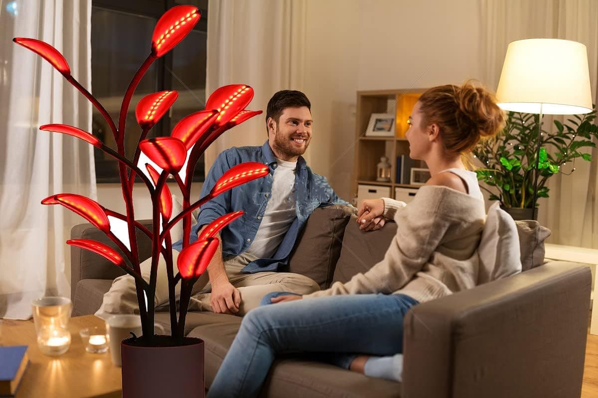 Pozzer Magical LED Houseplant Lamp Fluora Indoor Decor Programmable Night Light Changeable Color Plant Magic Lamp for Home Decor