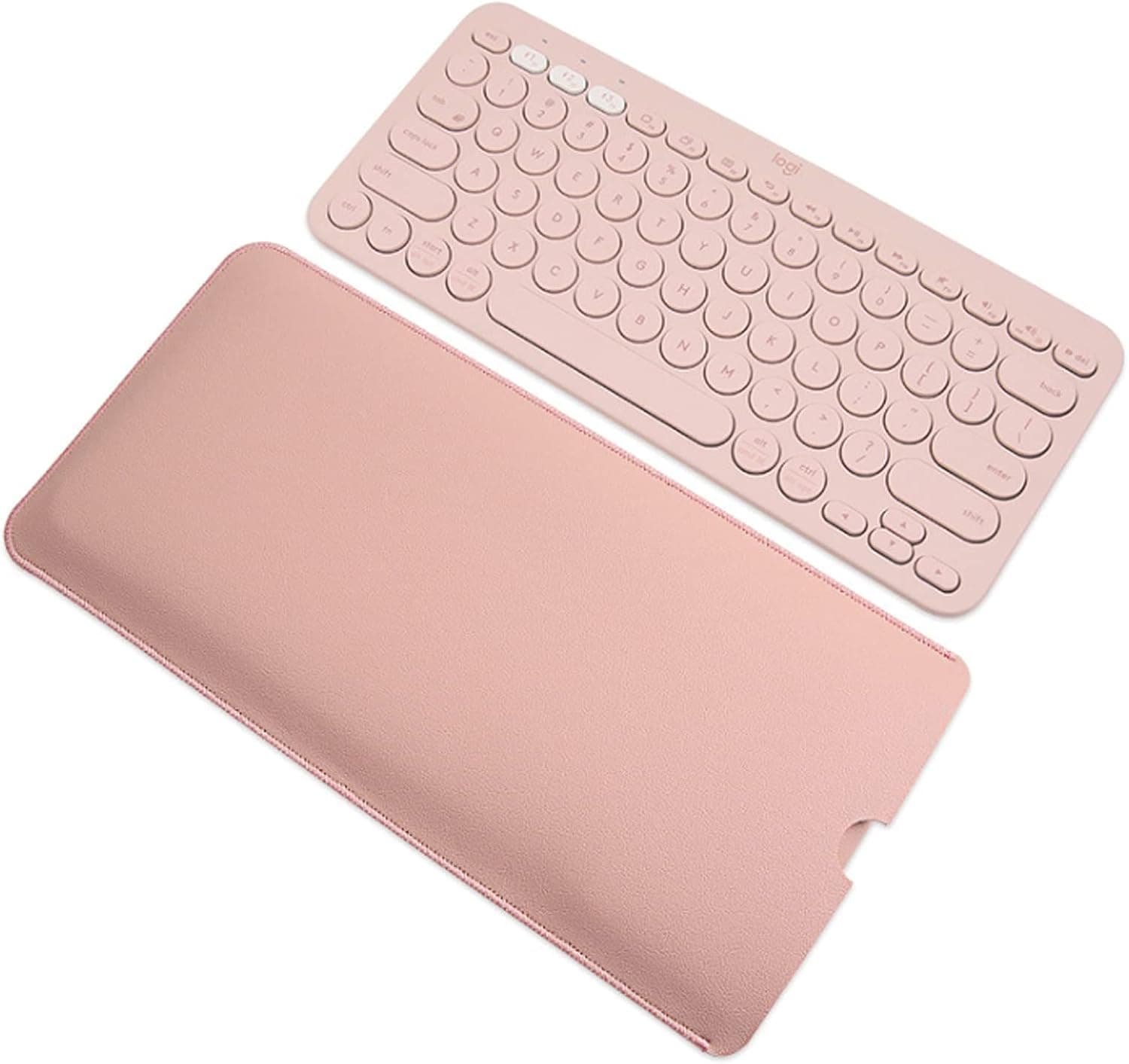 PU Leather Keyboard Sleeve Case for Logitech K380 Wireless Bluetooth Multi-Device Keyboard, Logitech K380 Mac Windows Chrome OS Keyboard Cover Skin Protector-Pink
