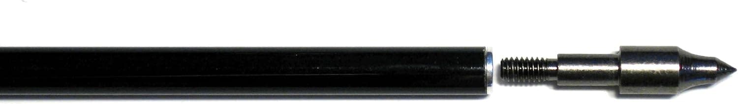 Shiny Black TigerStreak 34" Premium Fiberglass Hunting/Target Practice Arrows with Replaceable Screw-in Stainless Steel Field Point (1 Dozen)