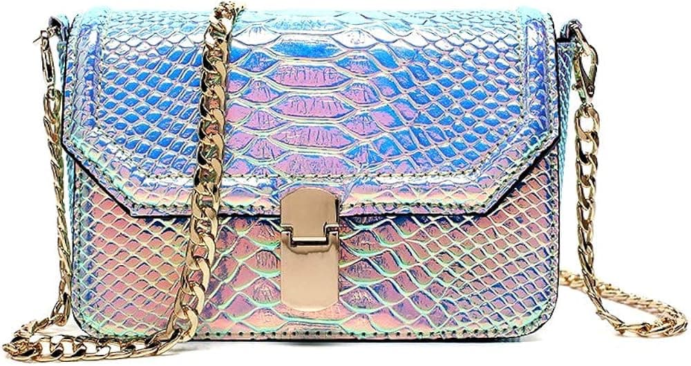 Holographic Crossbody Shoulder Bag For Women Hologram Iridescent Girl Purse Handbag