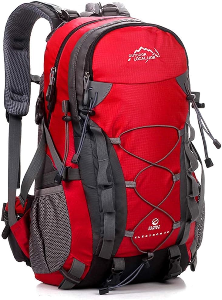 Hiking Backpack Camping Daypack Mountain Bike Cycling Rucksack for Men Women Travel Outdoor Camping Sports Motorcycle Bicycle Riding Nylon Multipurpose Daypack (Red)