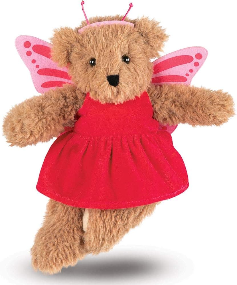 Vermont Teddy Bear Teddy Bears Stuffed Animals - Girls and Boys, 13 Inch, Brown, Super Soft, Butterfly