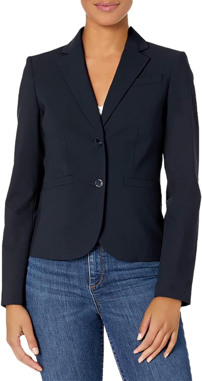 Calvin Klein Women's Two Button Lux Blazer (Petite, Standard, & Plus)