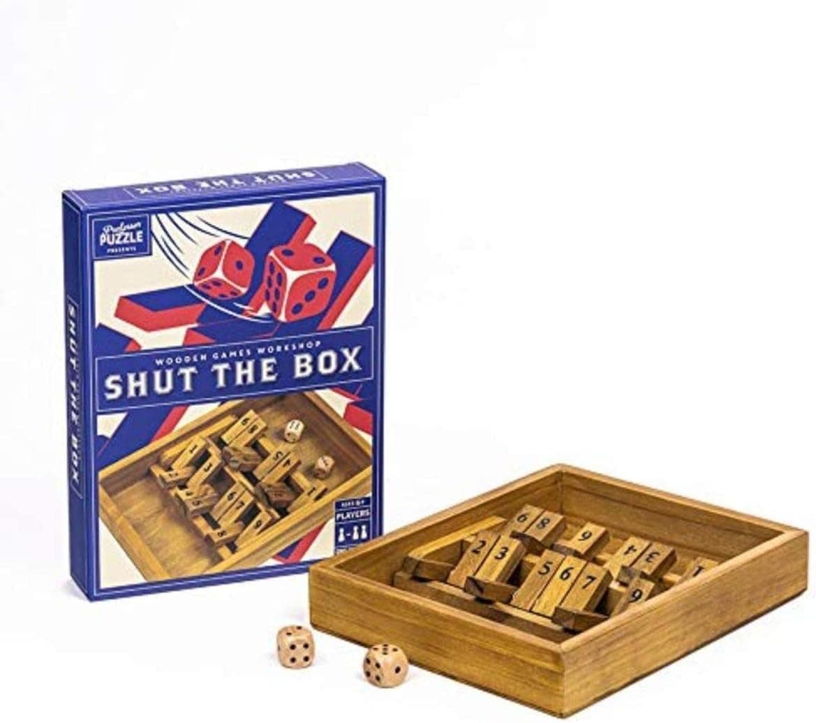 Shut The Box - Traditional Wooden 2 Player Board Game for Adults and Family. Wooden Shut The Box by Professor Puzzle.