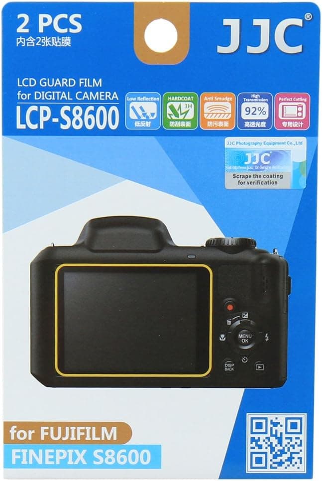 JJC LCP-S8600 2 Kits Guard Film Digital Camera LCD Display Screen Protector Cover for Fujifilm Finepix S8600 Camera