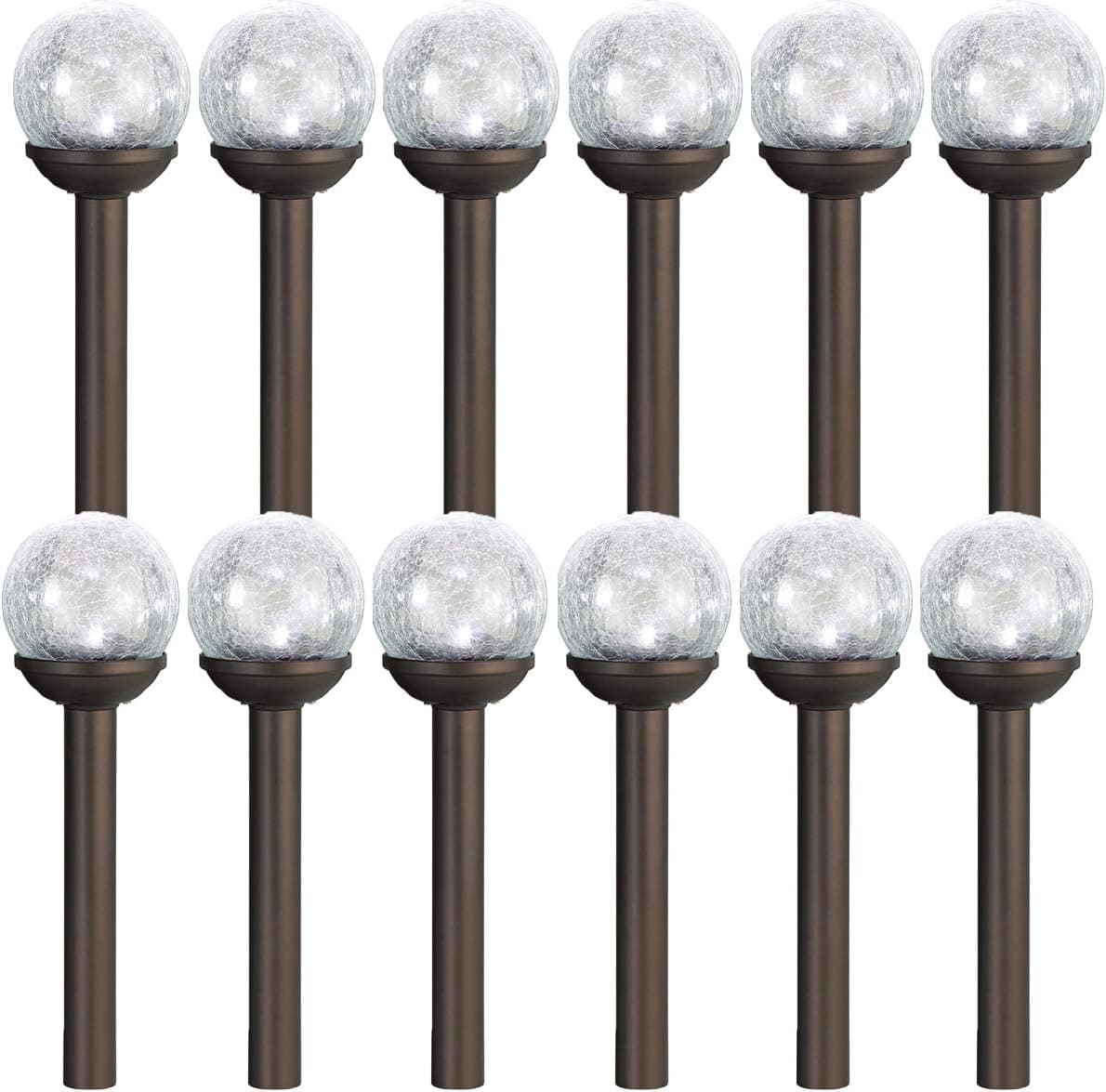 Westinghouse (12 Pack) Mini Crackle Ball Solar Stake Light, Bronze