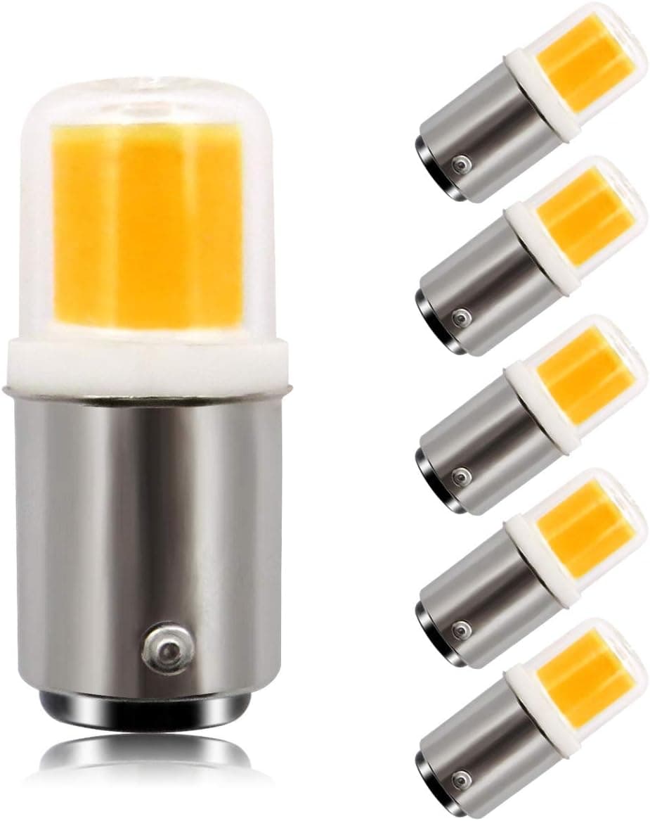 Ba15d LED Light Bulbs Dimmable Double Contact Bayonet Base 4W 30W Equivalent Replaces JD Type T3/T4/C7/S6,Warm White 3000K,for Home Lighting, Landscape Light, Ceiling Lights, Chandelier, 5-Pack