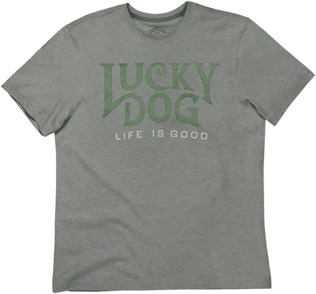 Life is Good Men's Lucky Dog Creamy Tee