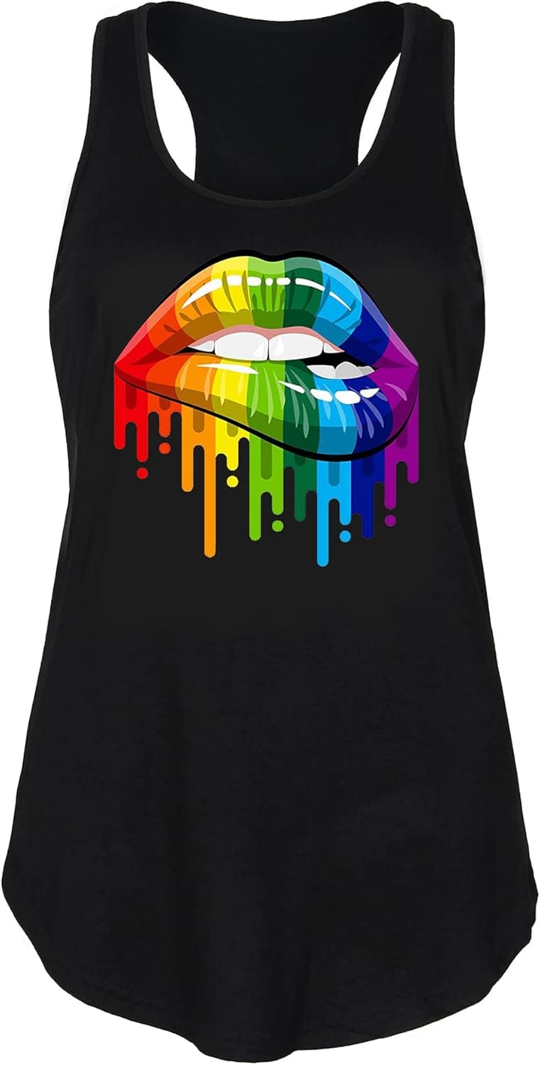 Smile Fish Women's Crew Neck Pride Tank Tops LGBTQ Graphic Sleeveless Top