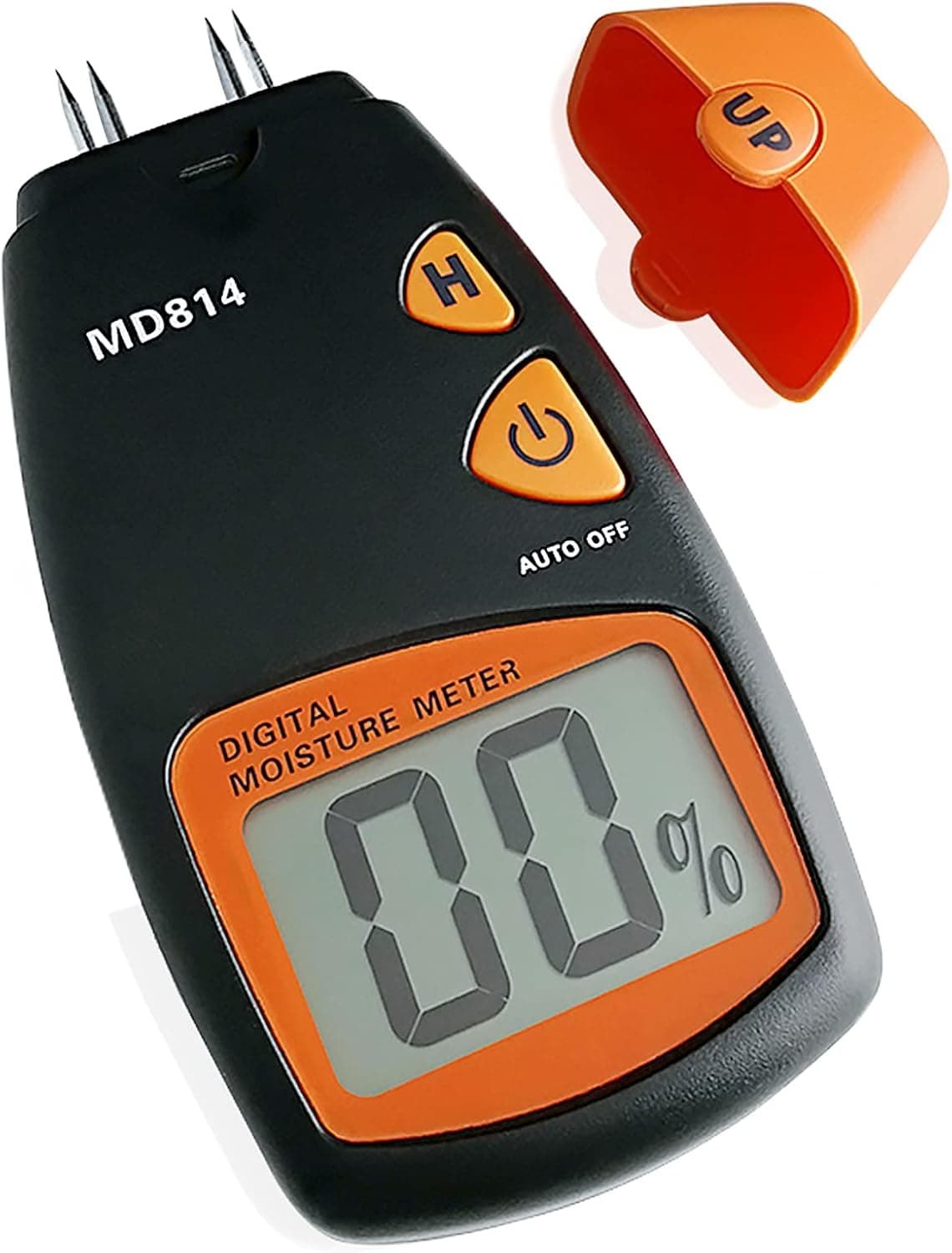 AMTAST Digital MD814 Wood Moisture Meter Tester, 4 Pins Wood Trees Bamboos Moisture Detector with LCD Display, Measure Range 5% - 40%
