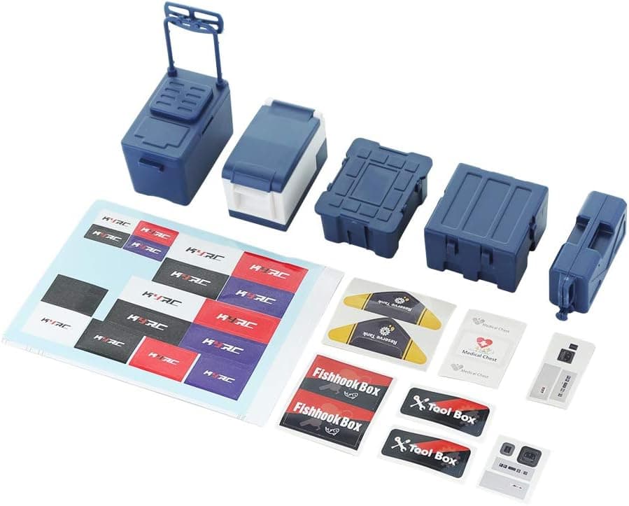 Ky-RC Plastic Simulation Fishing Box Medical Chest Tool Case for 1/10 RC Crawler Car Traxxas TRX4 TRX6 Axial SCX10 90046 (Blue)