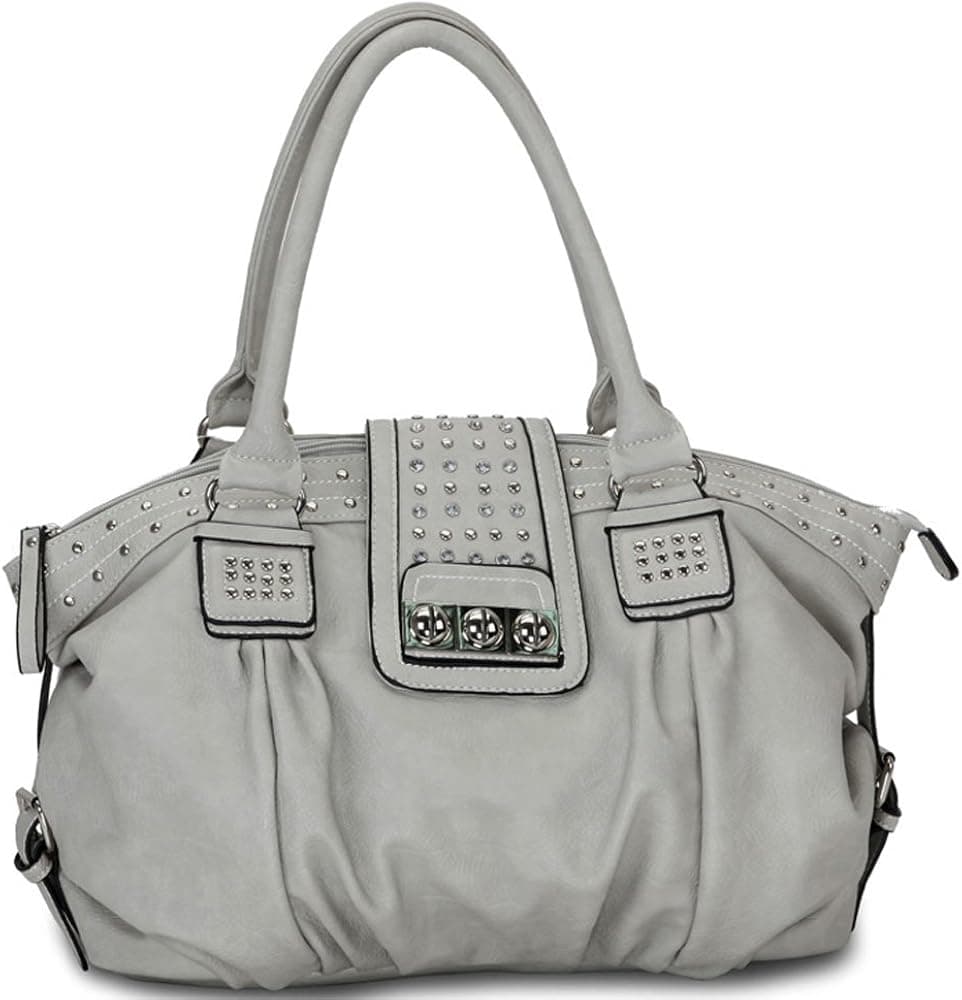MG Collection Brenna Studded Large Shopper Hobo Shoulder Bag