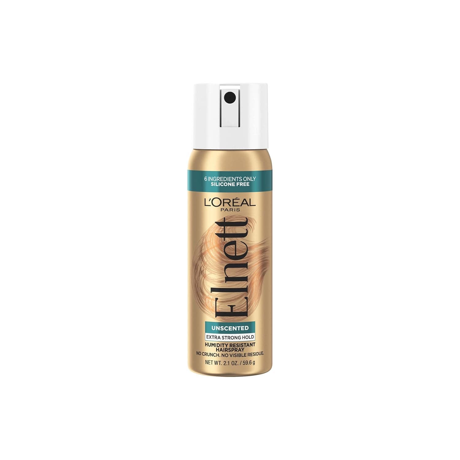L'Oreal Paris Elnett Hair Care Elnett Satin Extra Strong Hold Hairspray - Unscented, Long Lasting + Humidity Resistant, Hair Styling Spray, 2.2 Oz