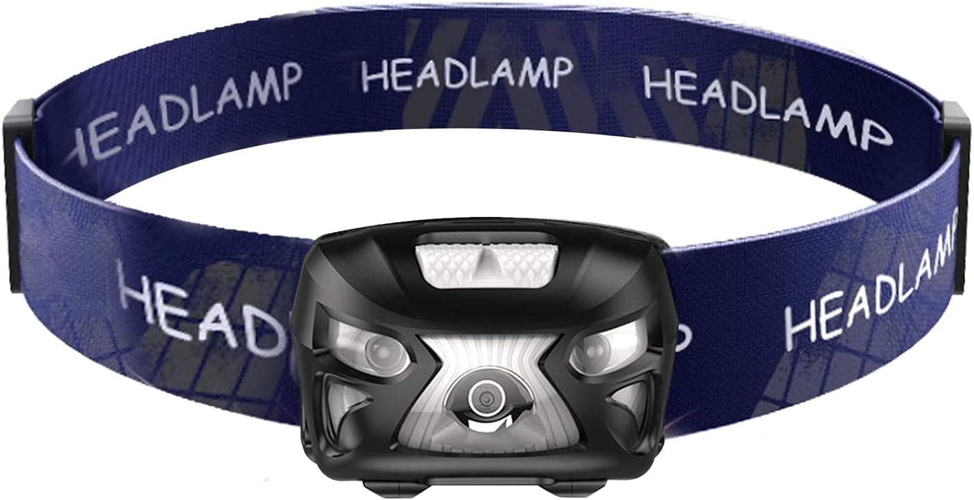 Rechargeable Sensor Headlamp，600 Lumens White Cree LED Head Lamp Flashlight with Redlight Adjustable Strap, IPX6 Water Resistant. Great For Running, Camping, Hiking & More (1Pack)