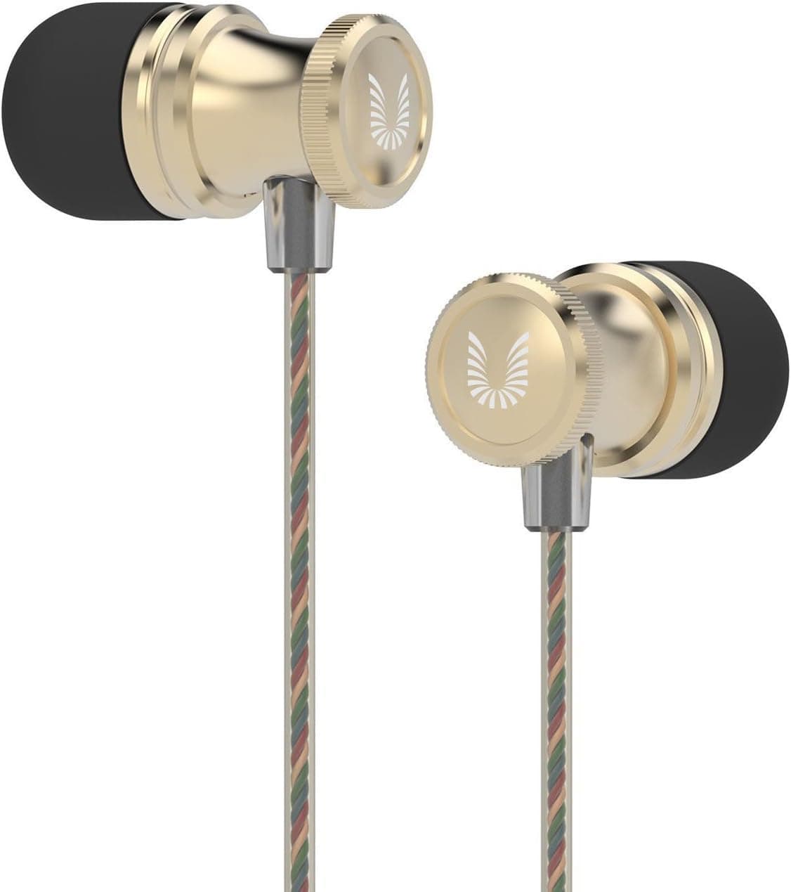 Headphones,UiiSii US80 In Ear Metal Earphones with Microphone Noise Cancelling Earbuds for Iphone Android Smartphone, Laptop ,Tablet, MP3 (Gold)