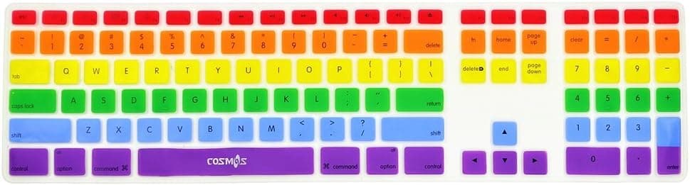 COSMOS RainBow Color Ultra Thin silicone soft keyboard cover skin for iMac MB110LL/A
