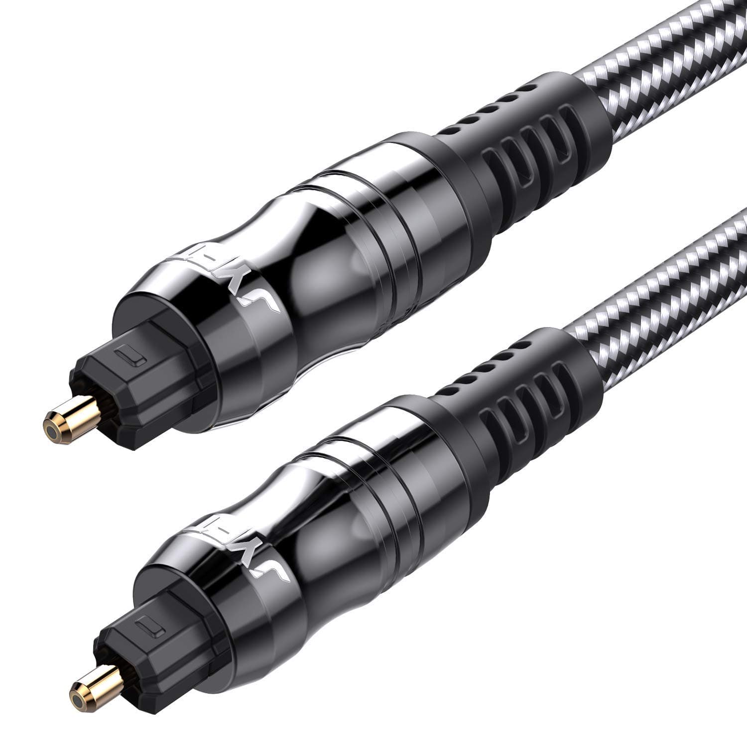 JYFT Digital Optical Audio Toslink Cable, S/PDIF Port, 24K Gold Plated Connectors, for Home Theater, Sound Bar, TV, PS4, Xbox, Playstation, 1Pack (10FT)