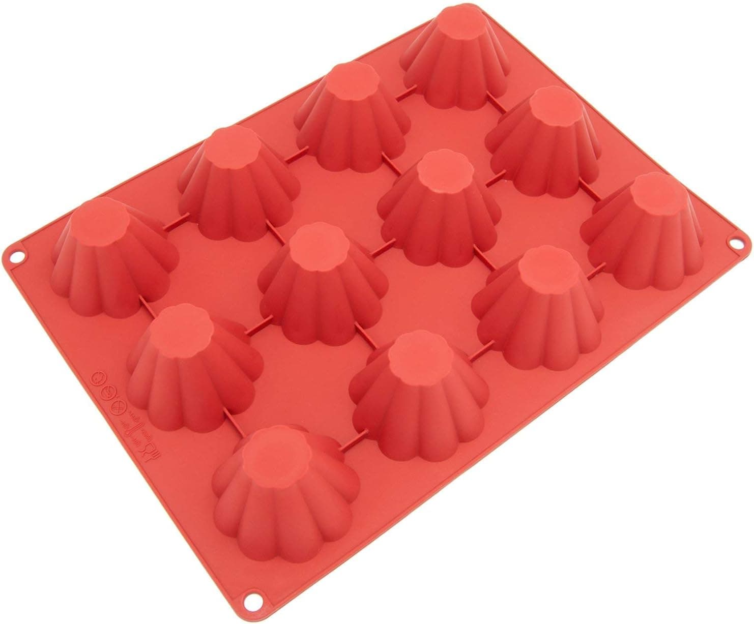 Silicone Molds [Brioche, 12 Cup] Cupcake Baking Pan - Free Paper Muffin Cups - Non Stick, BPA Free, 100% Silicon & Dishwasher Safe Silicon Bakeware Tin - Kitchen Rubber Tray & Soap Molds
