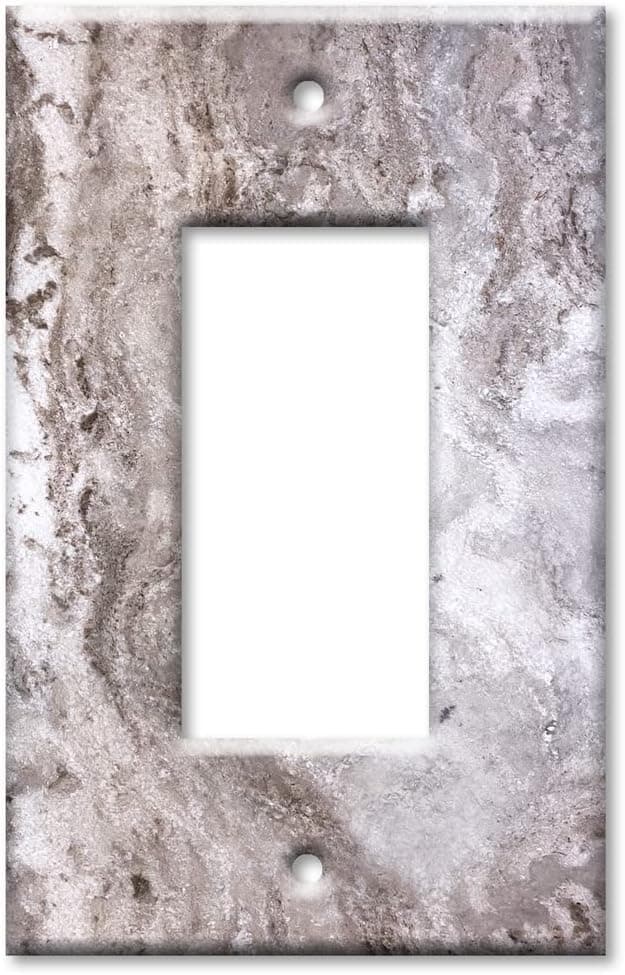 Art Plates - Decorative Light Switch Cover Plate - Wall Plate - 1 Gang Decora - Fantasy Brown Quartzite - Granite - Marble (PRINTED IMAGE)