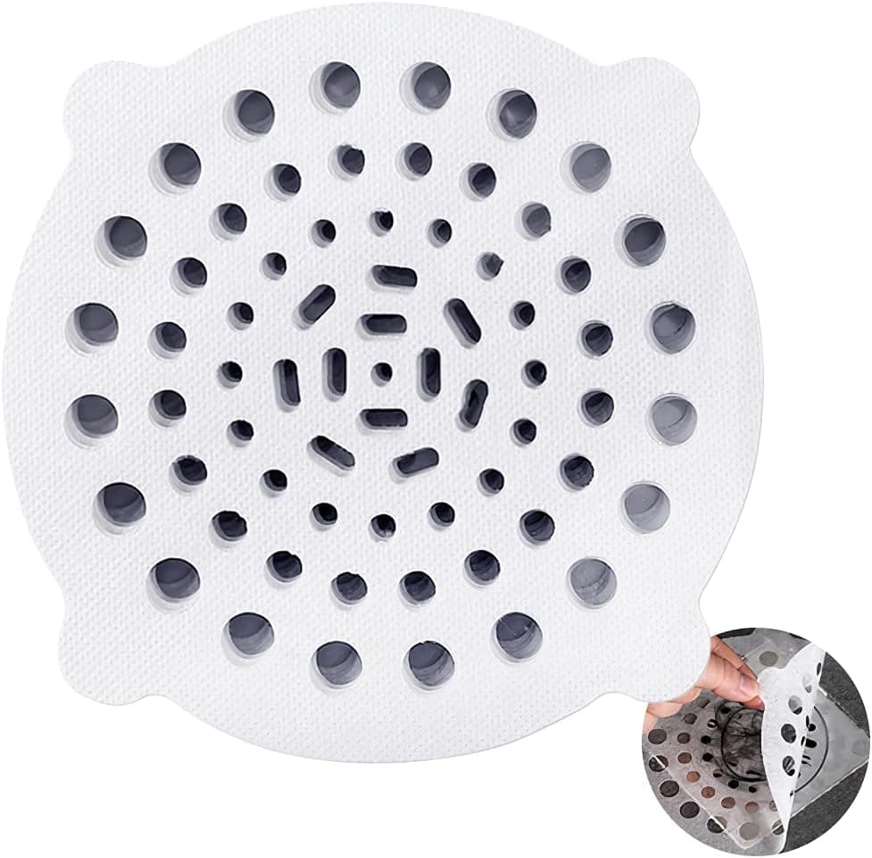 Disposable Hair Catchers for Shower,20 pcs Drain Hair Catcher,Disposable Shower Drain Hair Catcher Mesh Stickers,Shower Drain Floor Sink Strainer Filter Mesh,Easy to Install Suit for Bathroom
