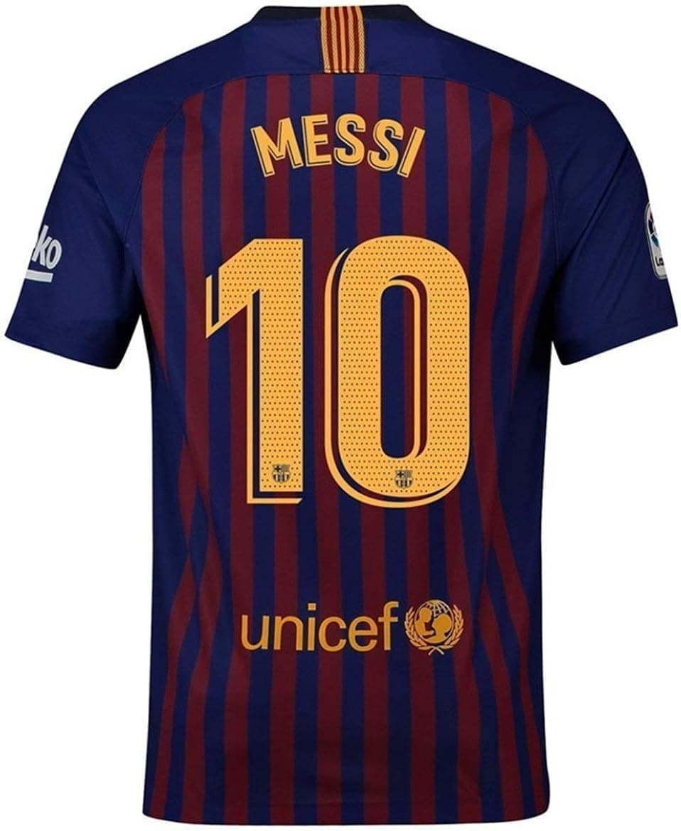 NroaL New Barcelona Stadium 2018/2019 Messi 10 Home Jersey Mens Blue XL