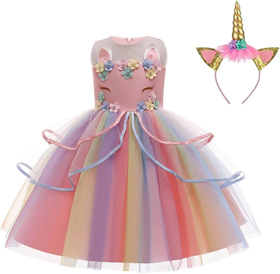 Unicorn Dress for Girls Party Princess Costume Cosplay Wedding Gown Birthday Pageant Dresses