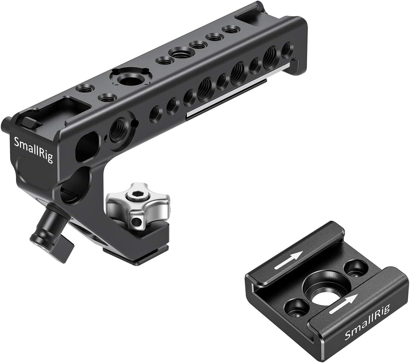 SmallRig Top Handle Grip Hot Shoe Cold Shoe Cheese Handle with a Cold Shoe Mount Adapter and 15mm Rod Clamp, Anti-Off Designed for DSLR Camera - KHTN2754