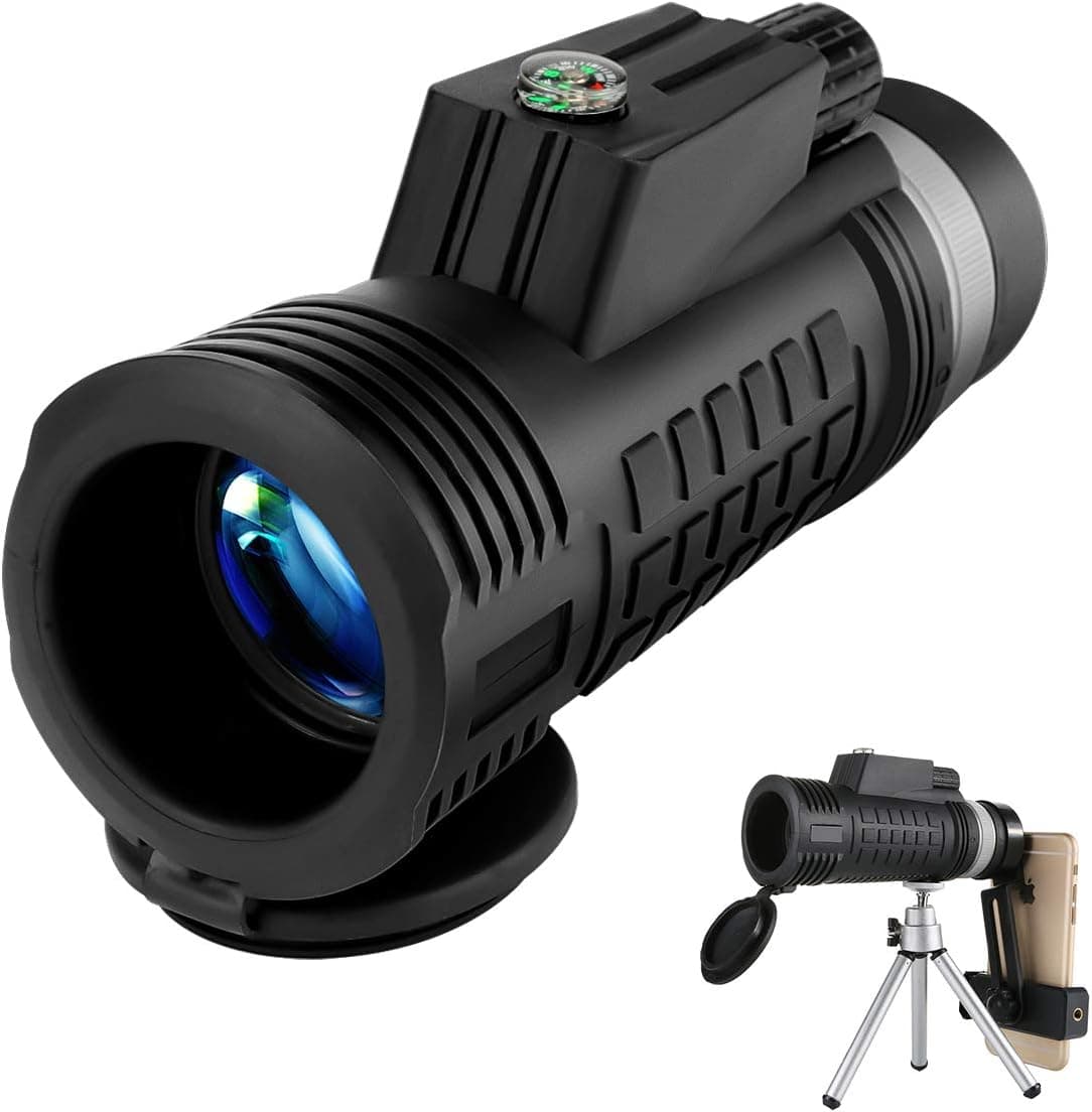 Allnice Monocular Telescope 40x60 Portable Monocular with Phone Holder and Tripod Waterproof Monocular with Durable and Clear FMC BAK-7 Prism for Bird Watching Camping Hiking Match Concert