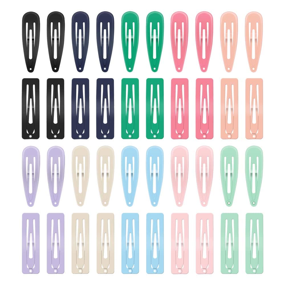 Large Hair Clips for Women ECADY (40-Pack 10 Colors) Metal Non-slip Snap Barrettes for Women Girls Adults - About 3 inch