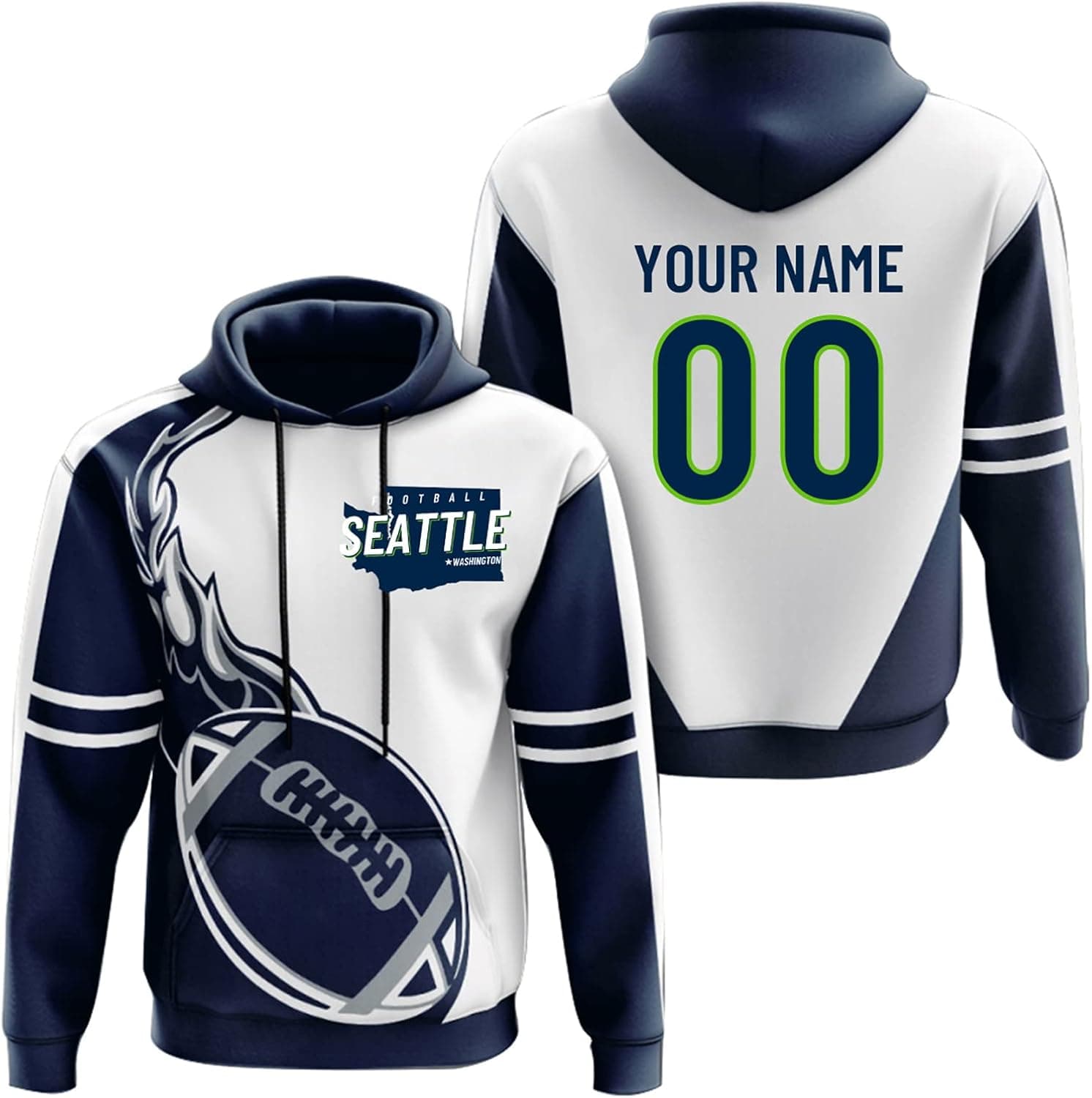 Custom Hoodies for Men Football City Gift Fans Team Hooded Sweatshirt Customize Name and Number
