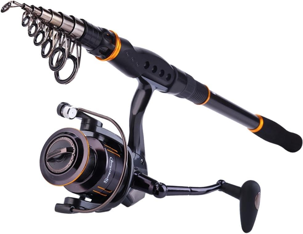 Sougayilang Fishing Rod Reel Combos, Collapsible Telescopic Fishing Pole with Spinning Reel Kit for Adults Kids Outdoor Sport Travel Freshwater Saltwater Fishing