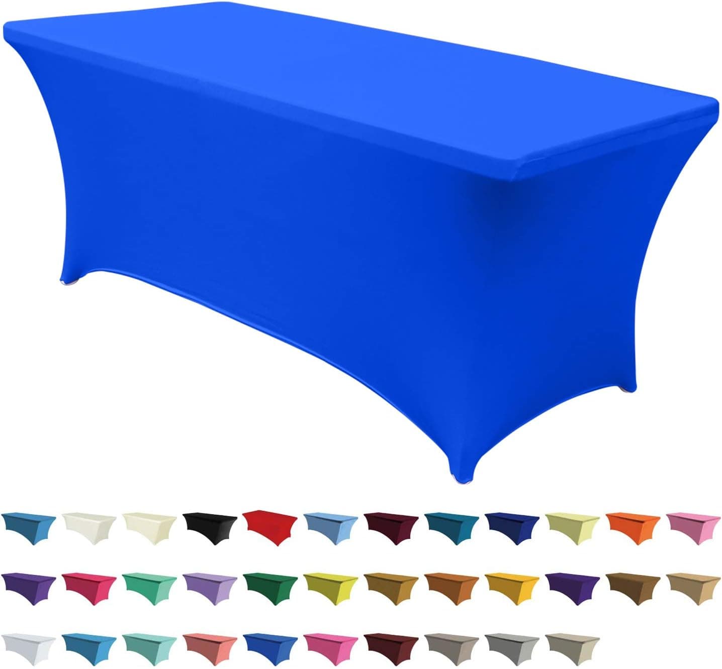 ABCCANOPY Spandex Tablecloths for 8 ft Home Rectangular Table Fitted Stretch Table Cover Polyester Tablecover Lash Bed Cover Table Toppers Massage Table Cover, Royal Blue