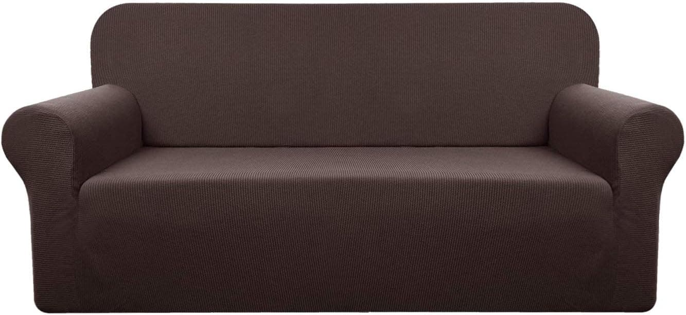 YUUHUM Stripes Oversized Sofa Covers, Super Stretch Extra Large Couch Covers 3 Cushion Couch Sofa Slipcovers Pet Furniture Covers Dog Couch Protectors (X-Large Sofa, Coffee)