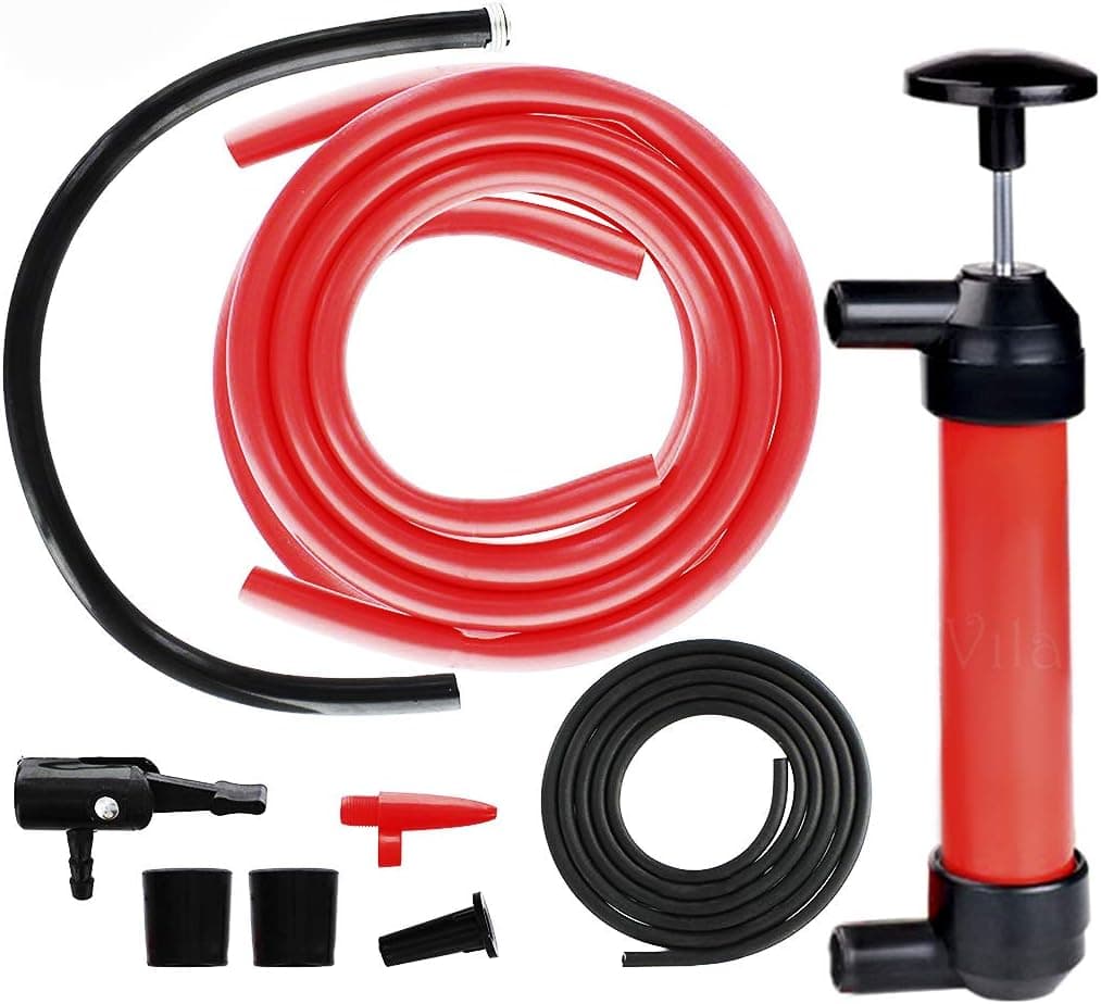 Manual Siphon Pump Kit - Heavy-Duty, Non-toxic, Environmentally Safe Hand Pumping Pipe - Fast Acting 15” Siphon Tube - Variety of Uses from Automotive, Rain Barrels to Water Gardens
